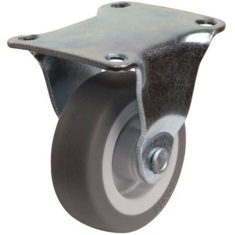 roulette caoutchouc plat fixe 50 mm