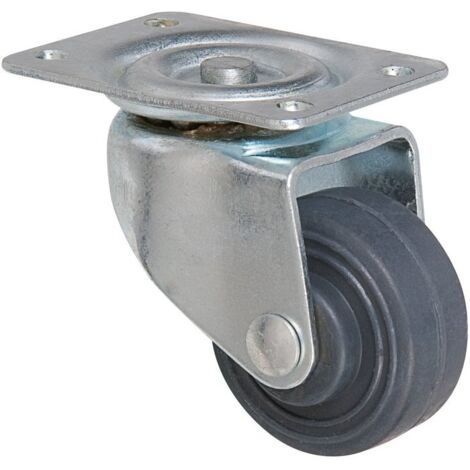 roulette caoutchouc plat pivot 50 mm