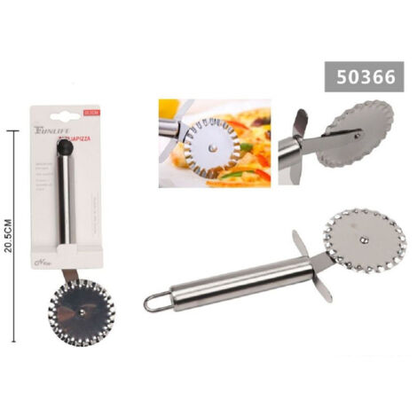Roulette Coupe-pizza En Acier 20.5 Cm Cuisine Lame Dentée Roulette Couteau 50366