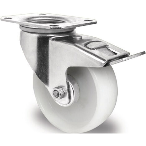 Roulette D.125mm Capacité.250kg avec frein .PA 105x80mm PROMAT