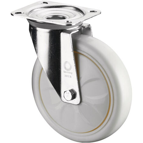Roulette D.150mm Capacité.600kg plastique L138xB110mm blanc BS ROLLEN