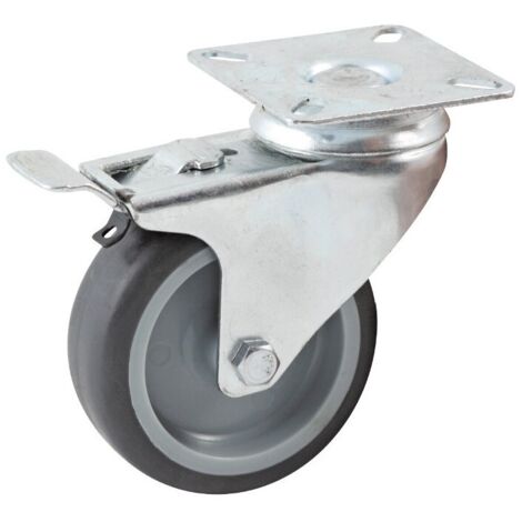 Roulette d'ameublement AVL 557950H 50 mm caoutchouc zinguée