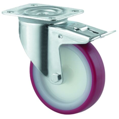 Roulette de manutention 3477 UAR - pivotante à frein - 200 kg - 125 x 32 mm - TENTE