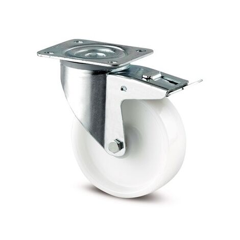 Roulette de manutention 3477 UOR - pivotante à frein - 200 kg - 80 x 35 mm - TENTE