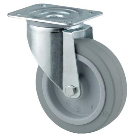 Roulette de manutention pivotante gris 3370 UFR 300 kg - 200 x 46 mm - TENTE