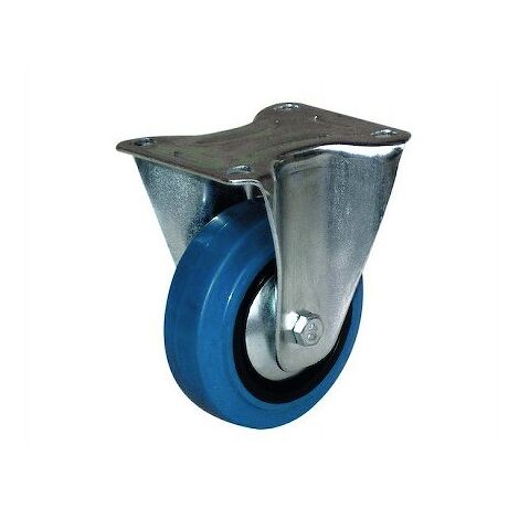 Roulette de manutention PORTROLL MANULASTIC Bleu en Caoutchouc Fixe 80 kg - 80 x 32 mm - GUITEL
