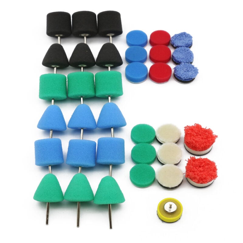Mini tampon de polissage pour voiture, tampons de polissage pour perceuse, éponge, arbre flexible, kit de roues de polissage, ensemble de polisseuse