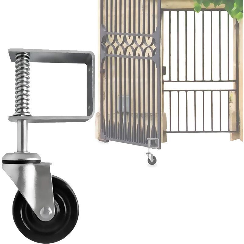 Start - Roulette de porte, roue de porte robuste de 4 pouces à ressort, capacité de charge maximale de 220 lb