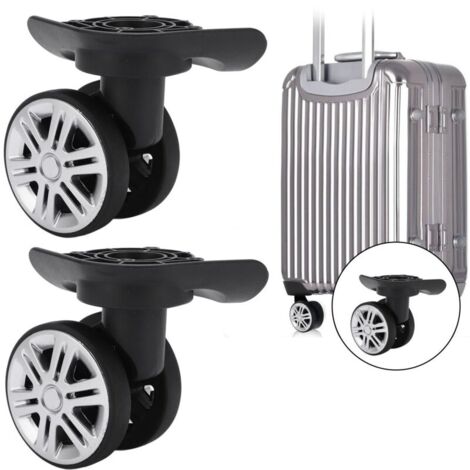 Roulette de valise, paire de roues pivotantes pour bagages Roulettes pivotantes pour valise Repalcement A19 Roues à double rangée muettes