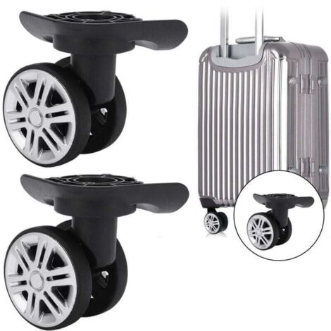 Roulette de valise, paire de roues pivotantes pour bagages Roulettes pivotantes pour valise Repalcement A19 Roues à double rangée muettes