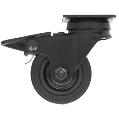 Roulette design Novo pivotante à platine - 60 x 60 mm - avec frein - charge 40 kg - finition noir - Interges