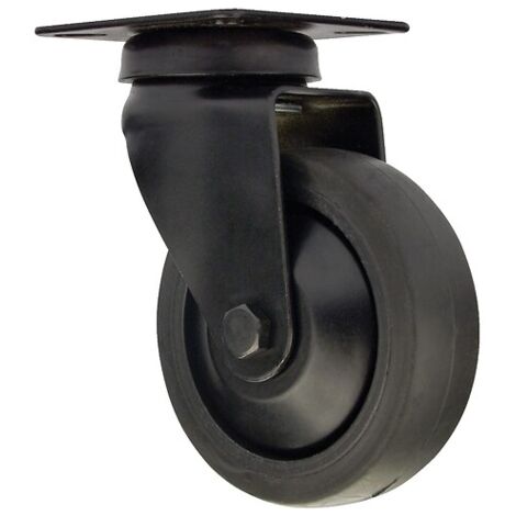 Roulette design Novo pivotante à platine - 60 x 60 mm - charge 50 kg - finition noir - Interges