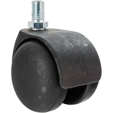 Roulette doppia 5 cm con asse filettato