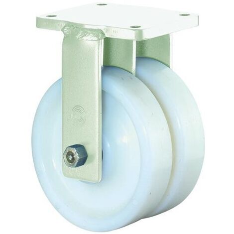 Roulette double 100mm S110.B15 plaque Plastique blanc KL S110.B15.100