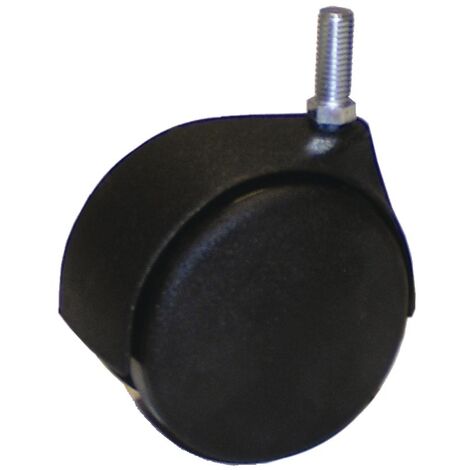 Roulette double galet noire 40mm tige M8 - AVL - 595020