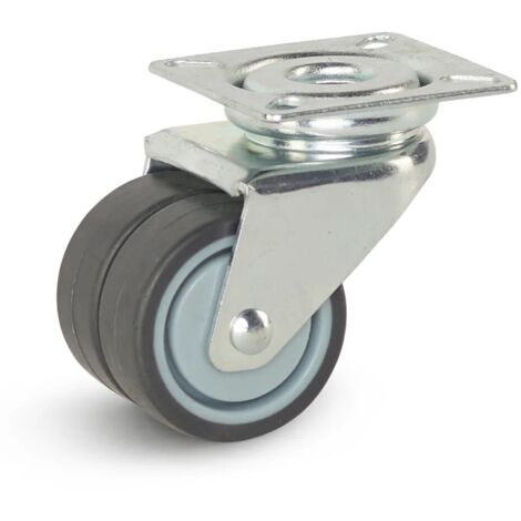 Roulette double - MESO - Platine - 50mm - 90kg