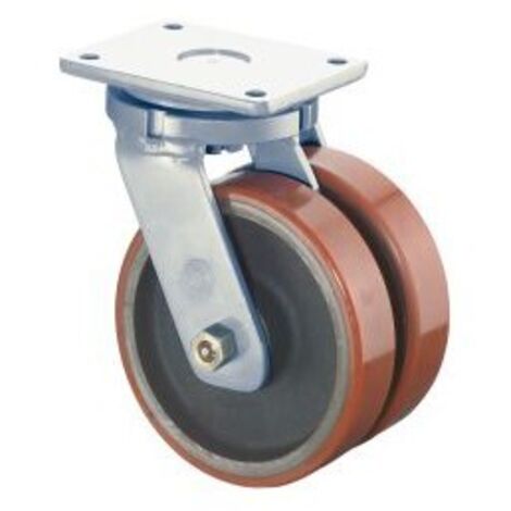 Roulette double pivotante 200 mm