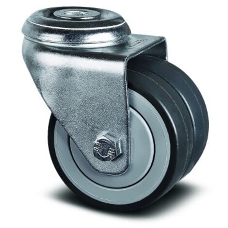 Roulette double pivotante - avec pare-fils - ø75mm - Agila Twin