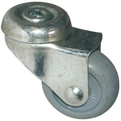 Roulette Drill diamètre 32mm, à œil, en caoutchouc gris. gris