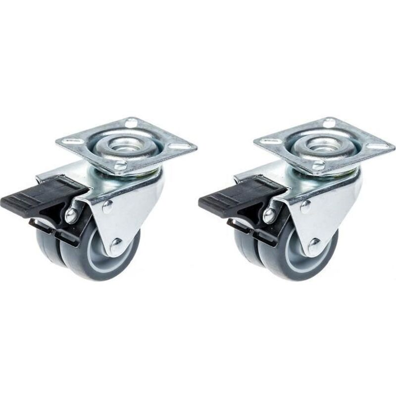 'Roulette - EC2210 - Rubber - Swivel - 50mm - Set of 2'