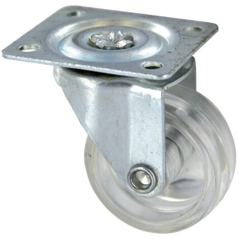 Roulette éco translucide fixe diamètre 50 mm sur platine - GUITEL-POINT M