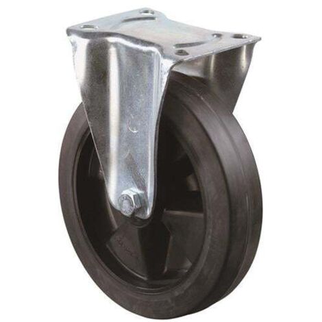 Roulette fixe BS Rollen, bandage élastique noir Ø 200 mm