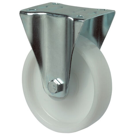 Roulette fixe D. de la roue 125 mm cap. charge 250 kg plastique plaque L105xl85