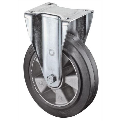 Roulette fixe de charge lourde  Ø de la roue 160 mm Capacité de charge 3 caoutchouc 135 mm 110 mm