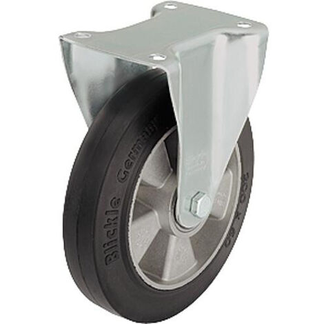 Roulette fixe poids lourd B-ALEV 100K, charge limite 200kg roue diam. 100mm, dim plaque 100x85mm