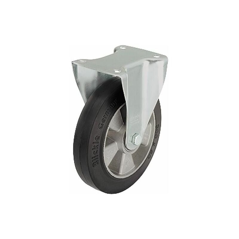 Roulette fixe poids lourd b-alev 160K, charge limite 400kg roue diam. 160mm, dim plaque 140x110mm