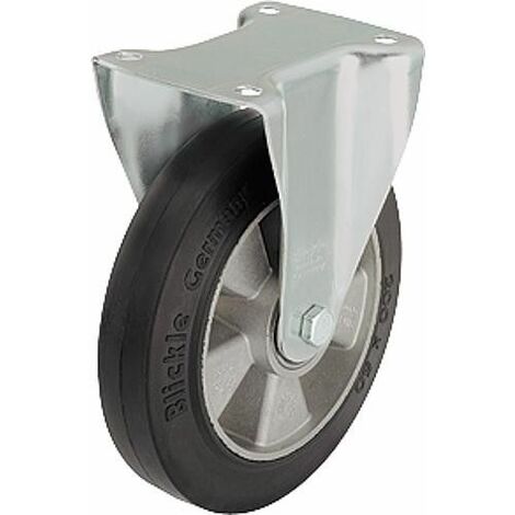 Roulette fixe poids lourd B-ALEV 200K, charge 400 kg roue diam. 200mm, dim plaque 140x110mm