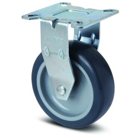Roulette fixe pour présentoirs légers - fixation platine - ø 50mm - Agila