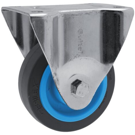 Roulette fixe sur platine roue Résilex® pour charges lourdes - Maxiroll. diamètre 125 mm. charge 300 kg - GUITEL-POINT M