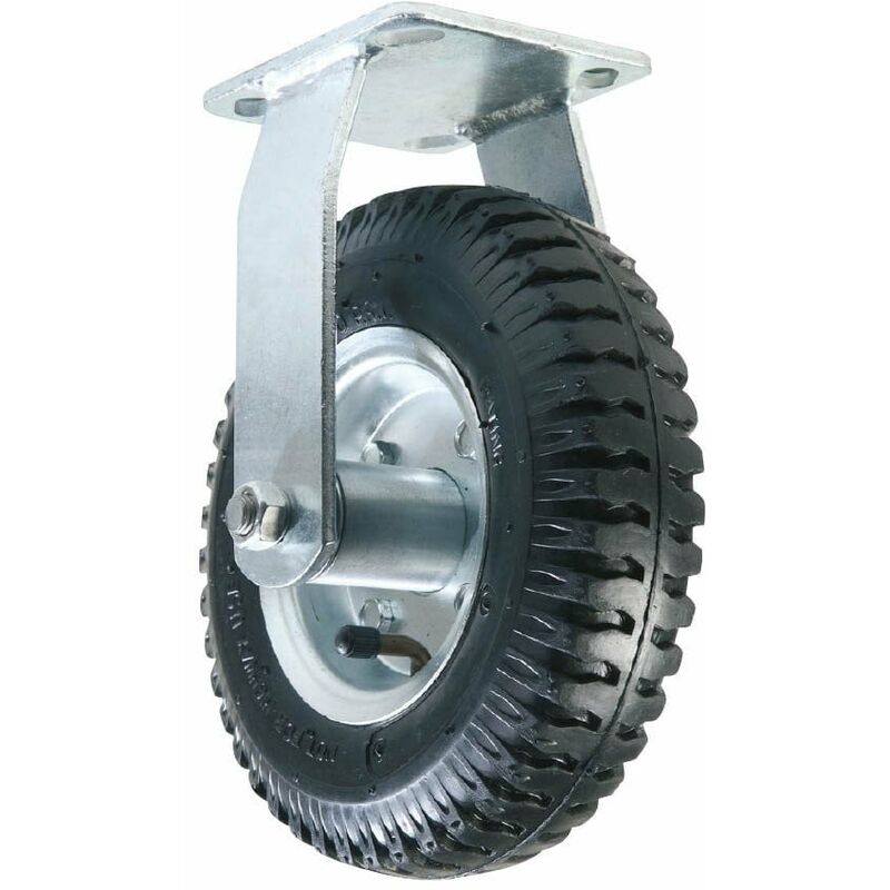 OSE – Roulette gonflable fixe 220 mm – Acier et caoutchouc – Charge maximale 120 kg – Pour chariots et meubles – Manœuvres sans effort