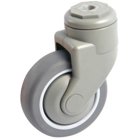 Roulette grise platine ronde 125mm pivotante avec frein AVL 590893N