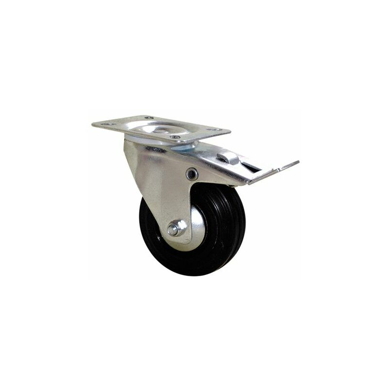 Guitel Hervieu - Roulette industrielle Pivotant avec frein Acier galvanisé, ø 100mm, 100kg ( Prix pour 1 )