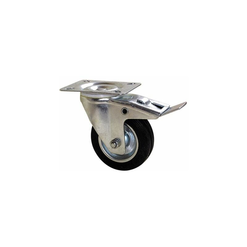 Roulette industrielle Pivotant avec frein Guitel Hervieu, Acier galvanisé, Ø 100mm, 100kg ( Prix pour 1 )