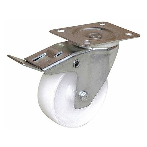 Roulette industrielle Pivotant avec frein Guitel Hervieu, Acier galvanisé, Ø 100mm, 100kg ( Prix pour 1 )