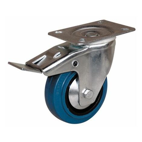 Roulette industrielle Pivotant avec frein Guitel Hervieu, Acier galvanisé, Ø 100mm, 150kg ( Prix pour 1 )