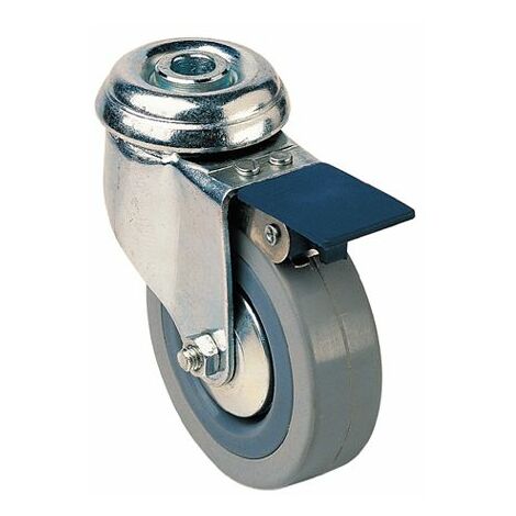 Roulette industrielle Pivotant avec frein Guitel Hervieu, Acier galvanisé, Ø 100mm, 70kg ( Prix pour 1 )