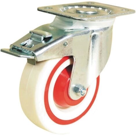 Roulette industrielle Pivotant avec frein Guitel Hervieu, Acier galvanisé, Ø 125mm, 200kg ( Prix pour 1 )