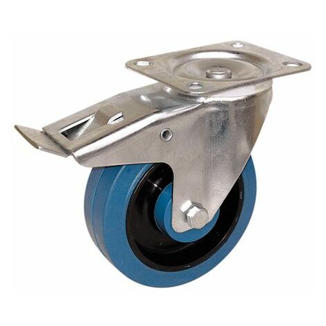 Roulette industrielle Pivotant avec frein Guitel Hervieu, Acier galvanisé, Ø 125mm, 250kg ( Prix pour 1 )