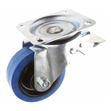 Roulette industrielle Pivotant avec frein Guitel Hervieu, Acier galvanisé, Ø 125mm, 300kg ( Prix pour 1 )