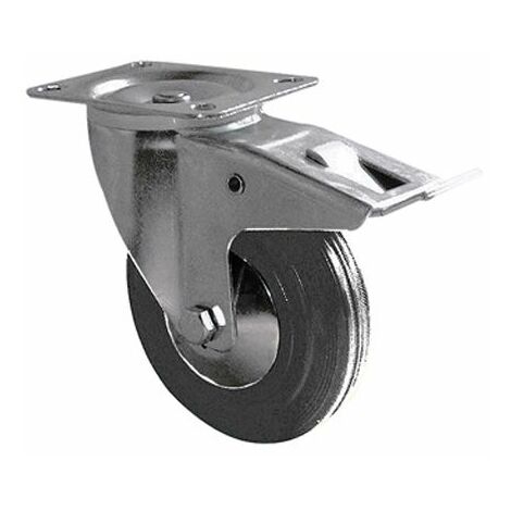 Roulette industrielle Pivotant avec frein Guitel Hervieu, Acier galvanisé, Ø 160mm, 175kg ( Prix pour 1 )