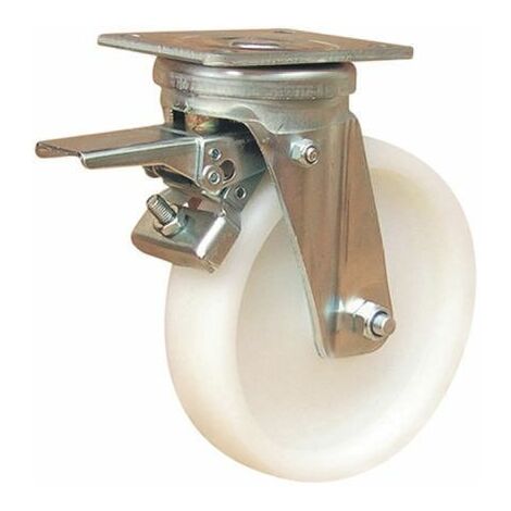 Roulette industrielle Pivotant avec frein Guitel Hervieu, Acier galvanisé, Ø 200mm, 1000kg ( Prix pour 1 )