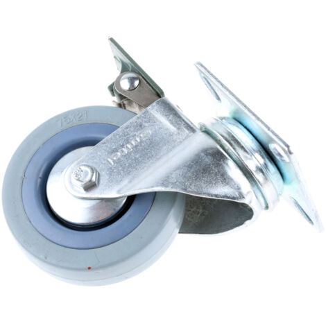 Roulette industrielle Pivotant avec frein Guitel Hervieu, Acier galvanisé, Ø 75mm, 60kg ( Prix pour 1 )