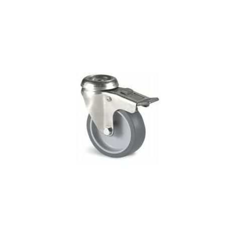 Roulette industrielle Pivotant avec frein Guitel Hervieu, inox, Ø 125mm, 80kg ( Prix pour 1 )