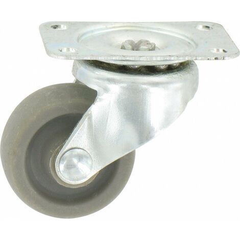 Roulette Mini Roll à Platine Pivotante Roue Plastex Gris 42 X 32