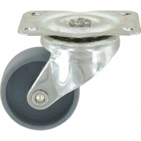 Roulette Mini Roll à Platine Pivotante Roue Polychoc Gris 42 X 30 12