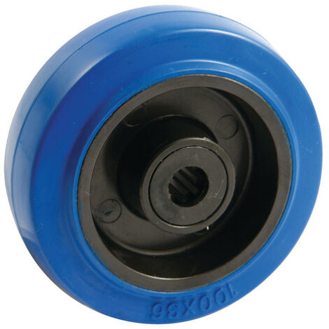 Roulette non marquante AVL 125 mm Modèle 207358A Bleu